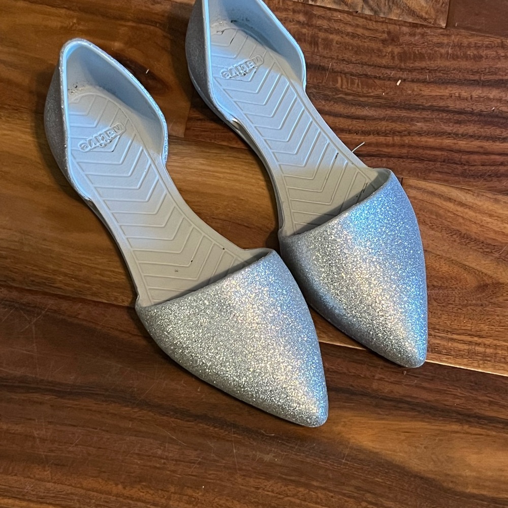 Native Silver Glitter Flats